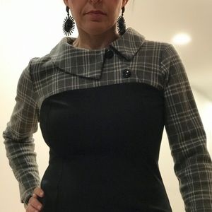 Homeyee black, grey and white long sleeve dress